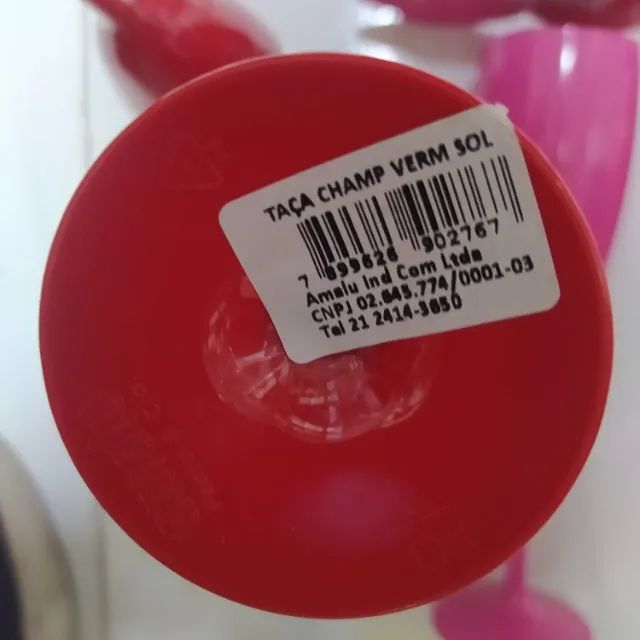 Taça de Champanhe Rosa e Vermelha - Foto 3