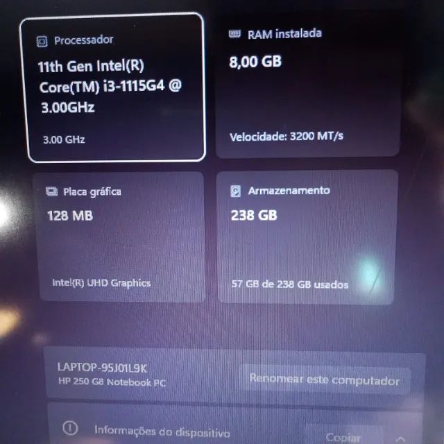 Notebook hp i3 11th com 8 de ram (rapido) - Foto 2