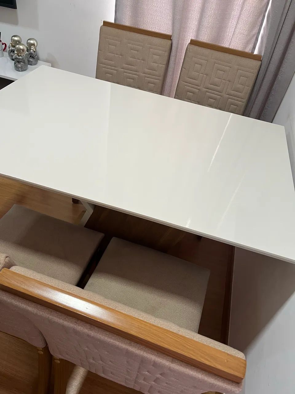 Mesa de Jantar Branco e Marrom - Foto 3