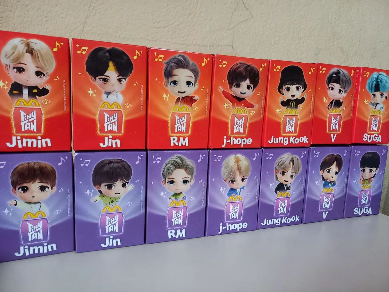 Coleção completa bonecos Tinytan bts Mc donalds 2025