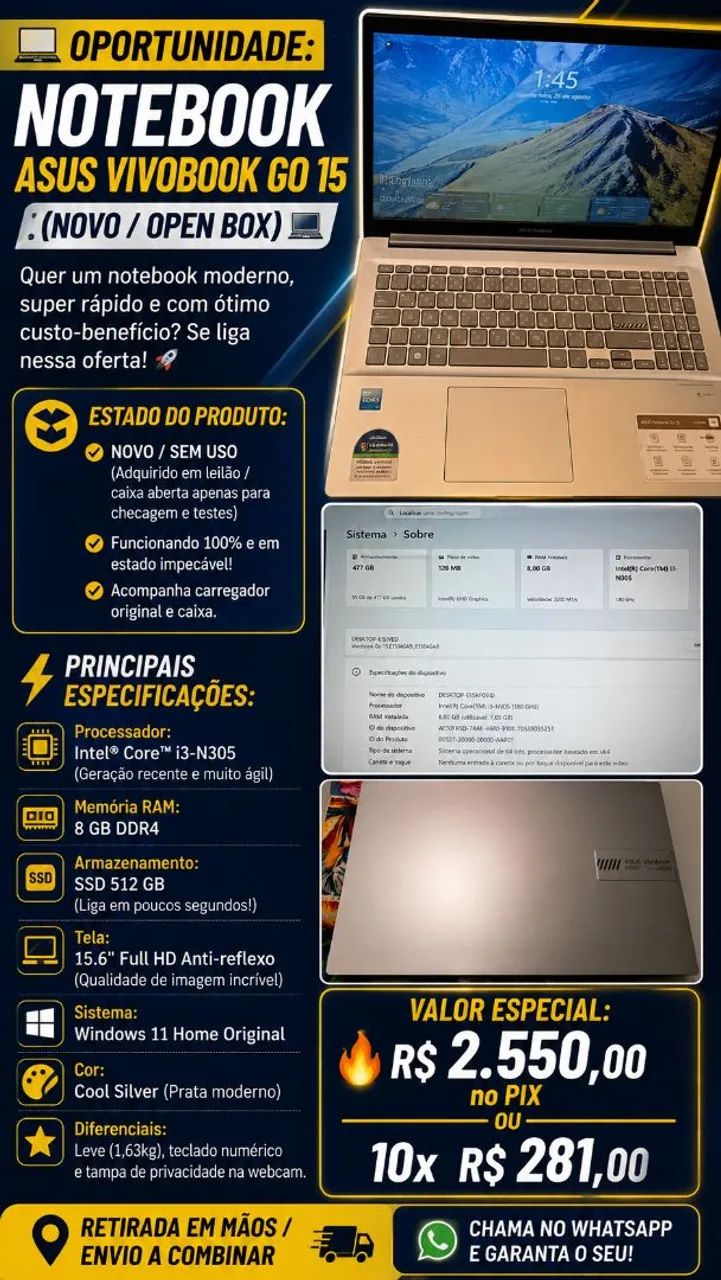Notebook ASUS VIVOBOOK GO 15 - Foto 5