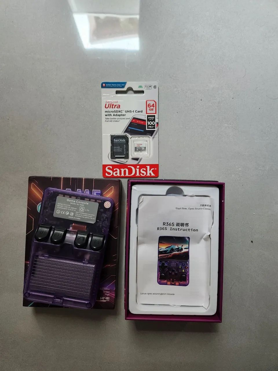 Game Console R36S + Cartão Micro SD 64gb - Foto 5