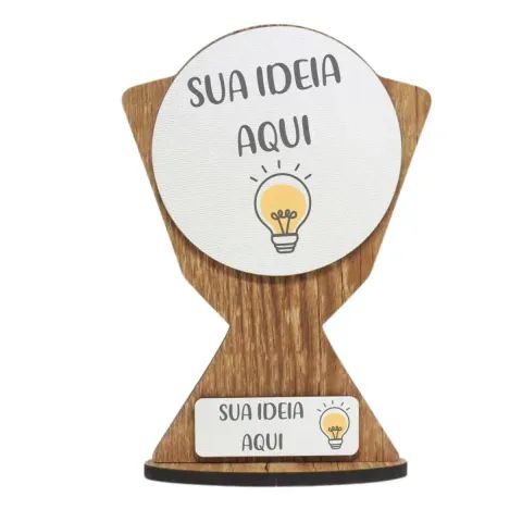 Troféu mdf personalizado Formato Redondo 12x18cm - Foto 2