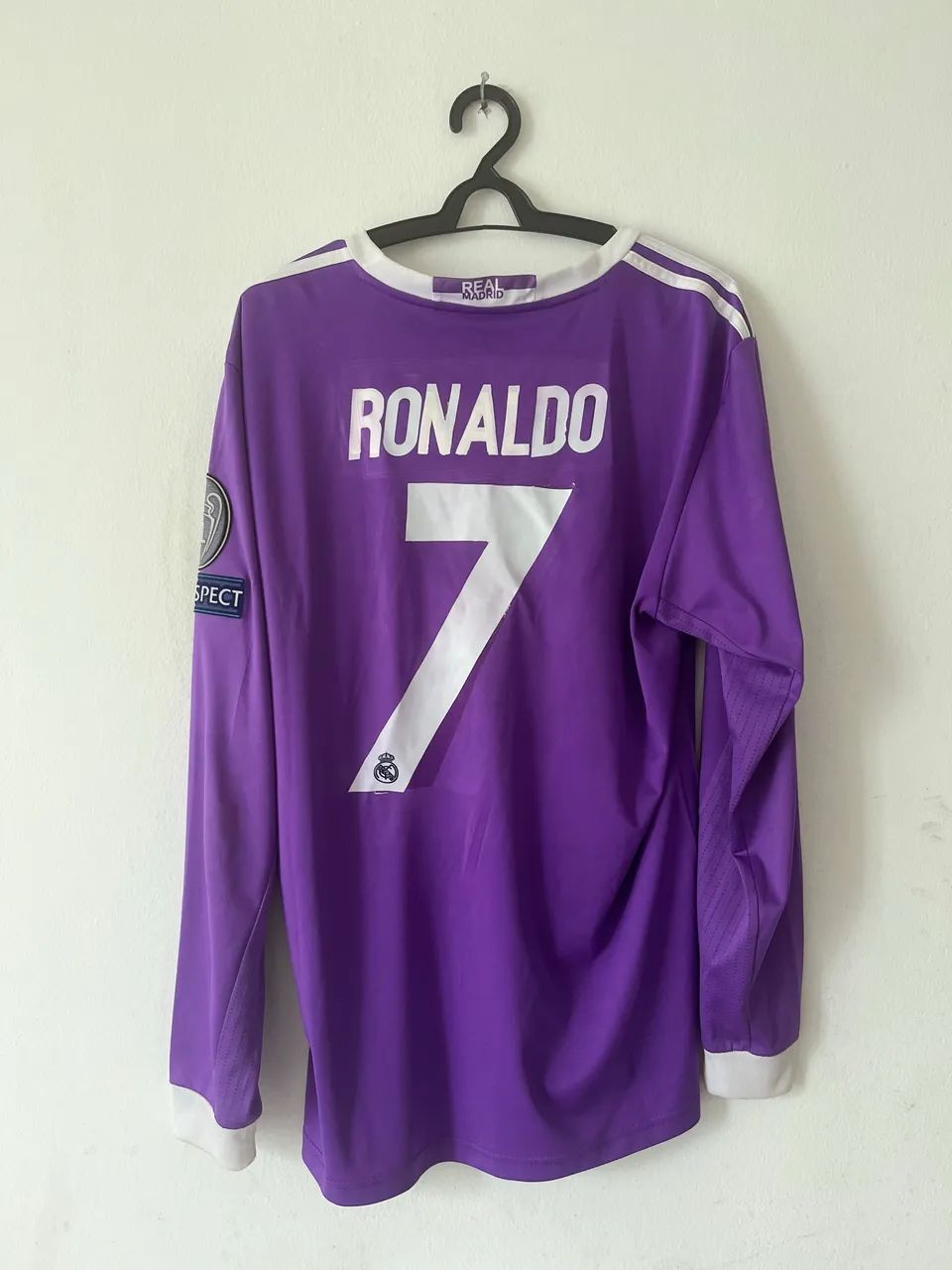 Camisa roxa Real Madrid 2017 manga longa  - Foto 4