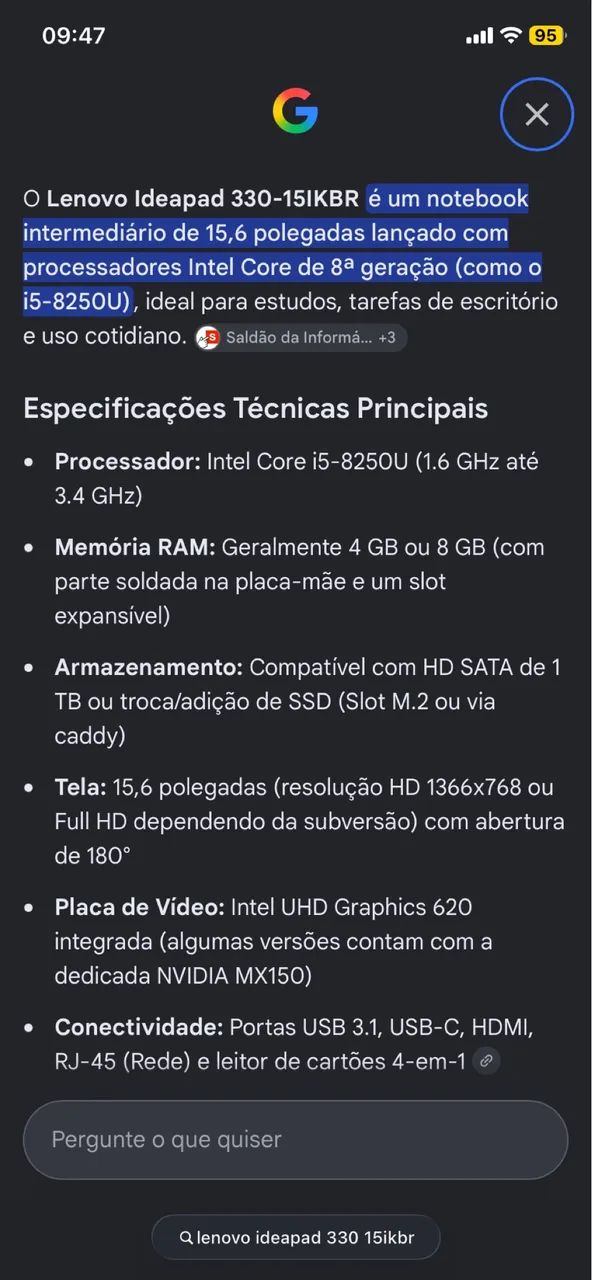 Vendo notebook Lenovo semi novo - Foto 2