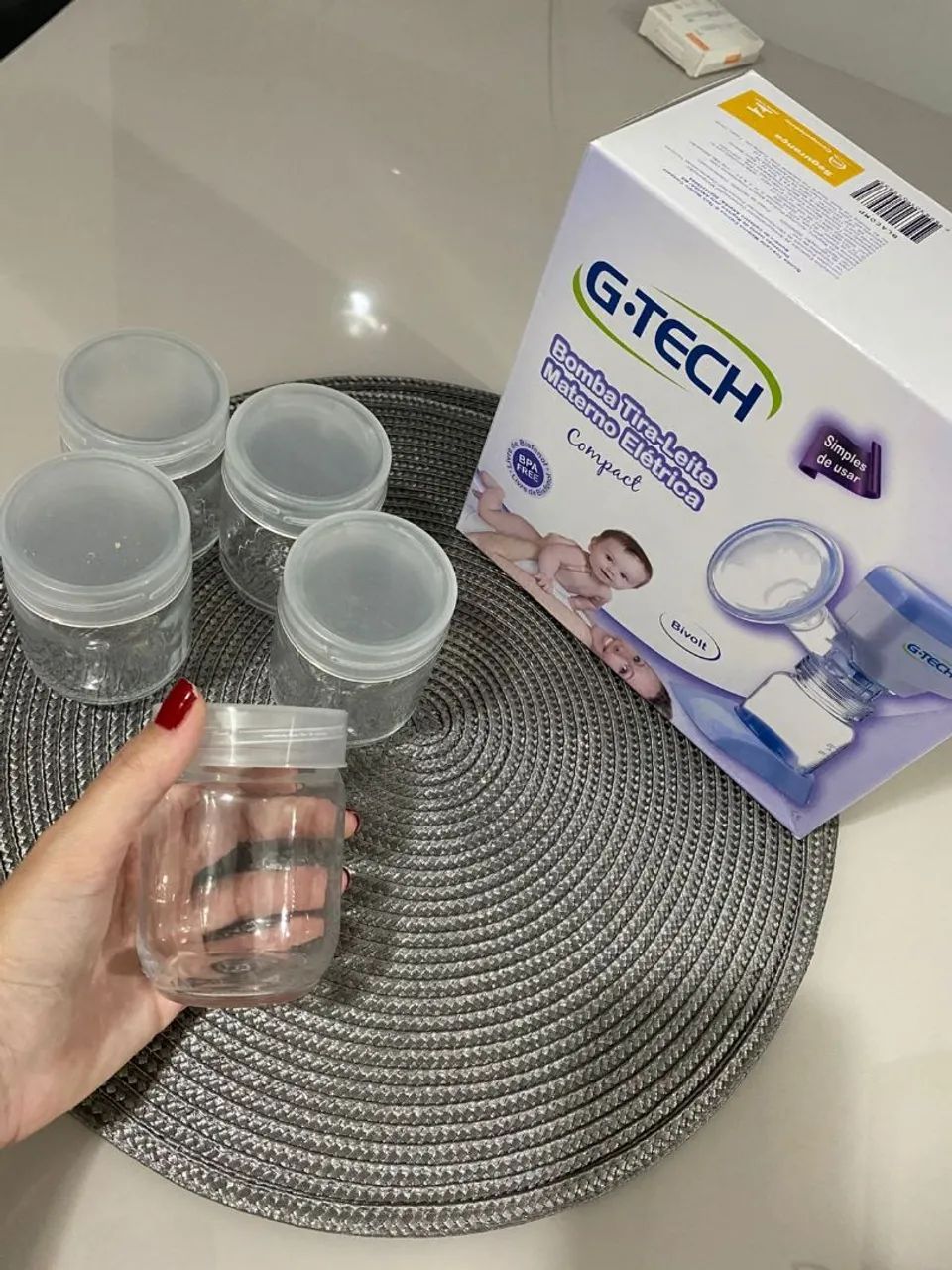 Bomba tira-leite elétrica G-Tech seminova  - Foto 3