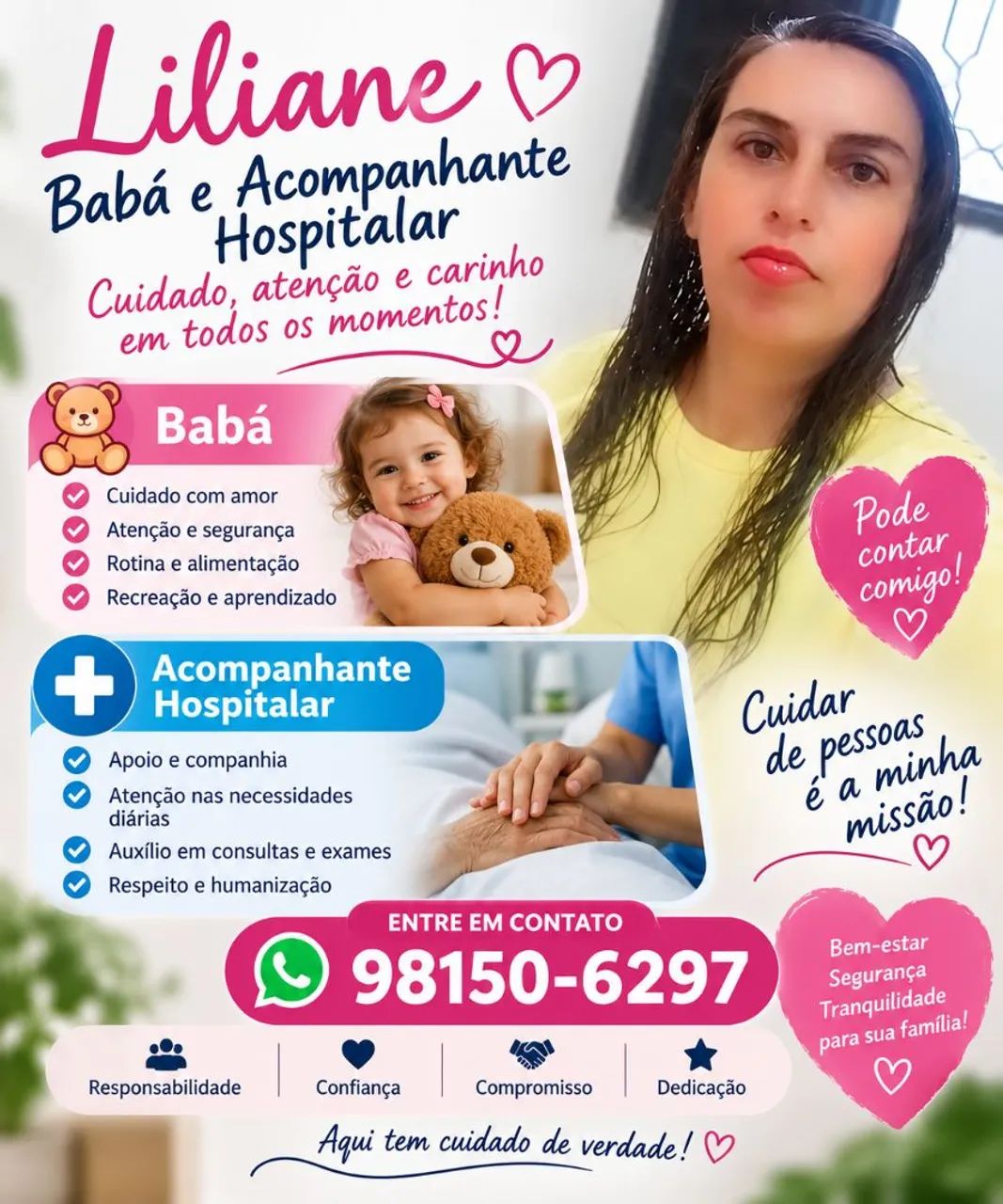 Babá e acompanhe hospitalar 