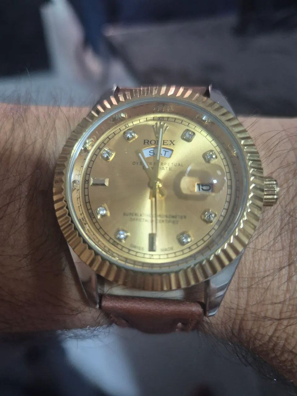 Relógio  DAY-DATE  À QUARTZ   -   FUNCIONANDO PERFEITAMENTE - Foto 2