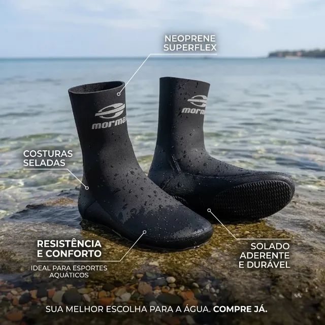 Sapatilha Meia Neoprene Mormaii Beach Tennis 3mm - Foto 3