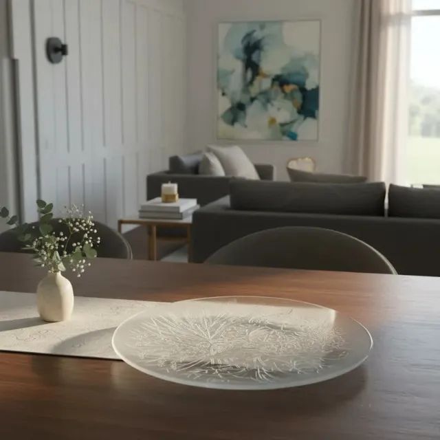 Prato Decorativo Incolor Lapidação Motivos Florais - Foto 5