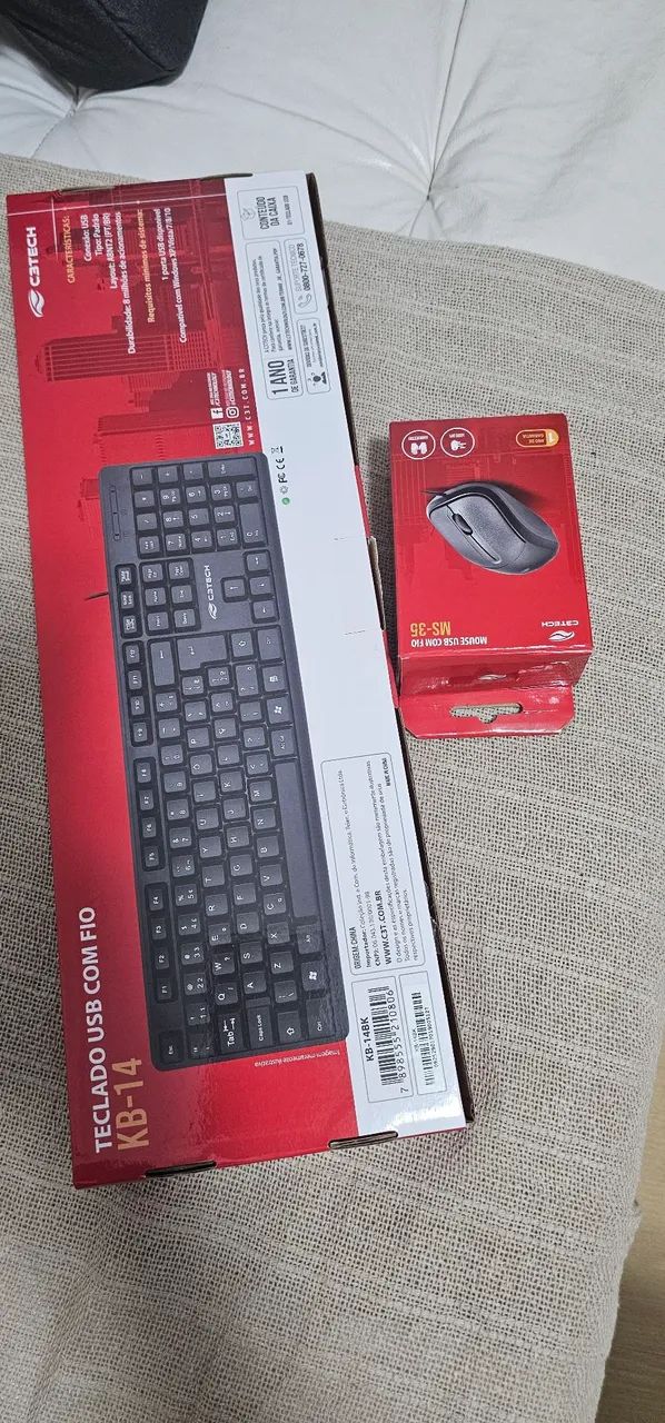 Teclado e mouse novos, zerado, sem uso, na caixa