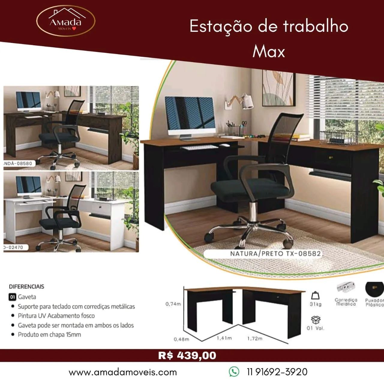 Estação de trabalho Max - à pronta entrega 