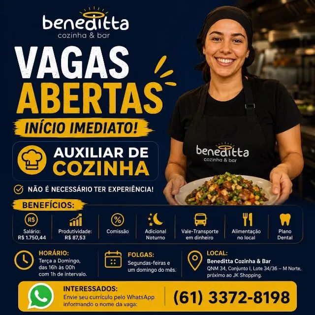 Vaga Auxiliar de Cozinha