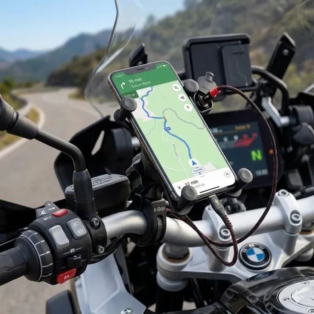 Suporte de Celular para Moto com Carregador USB