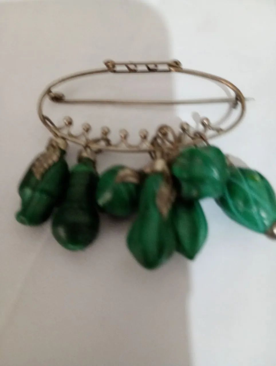 Broche Balangandã de prata com pedras verdes verdadeirasverdes 