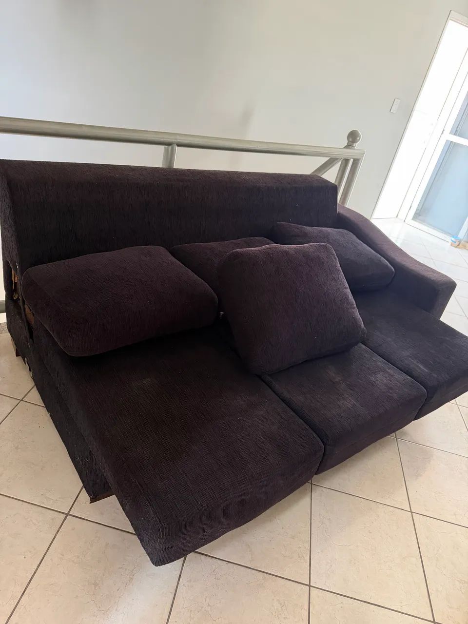 Sofa retratil 2 metros - preto - Foto 4