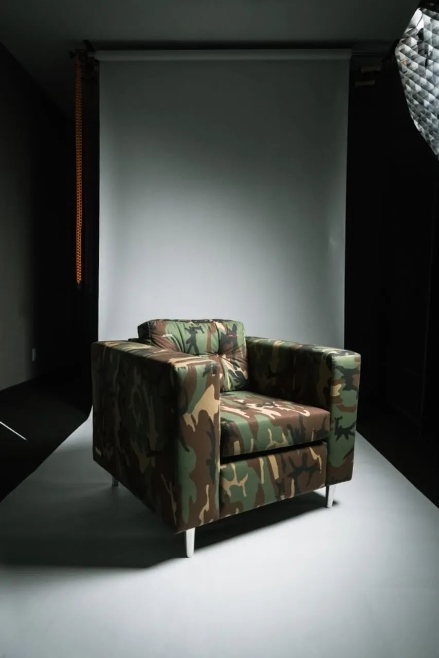 poltrona camoflada tecido de farda - Foto 2