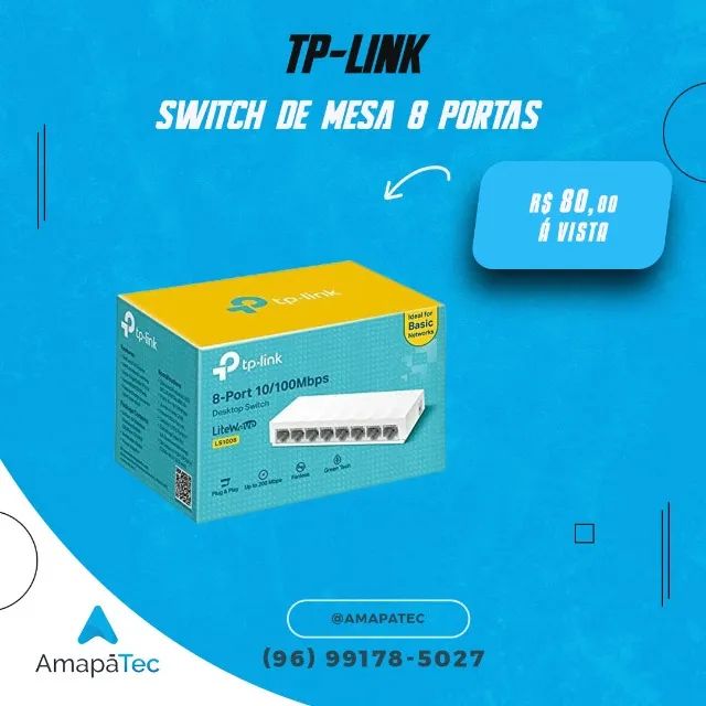 Switch de Mesa TP-Link 8 Portas