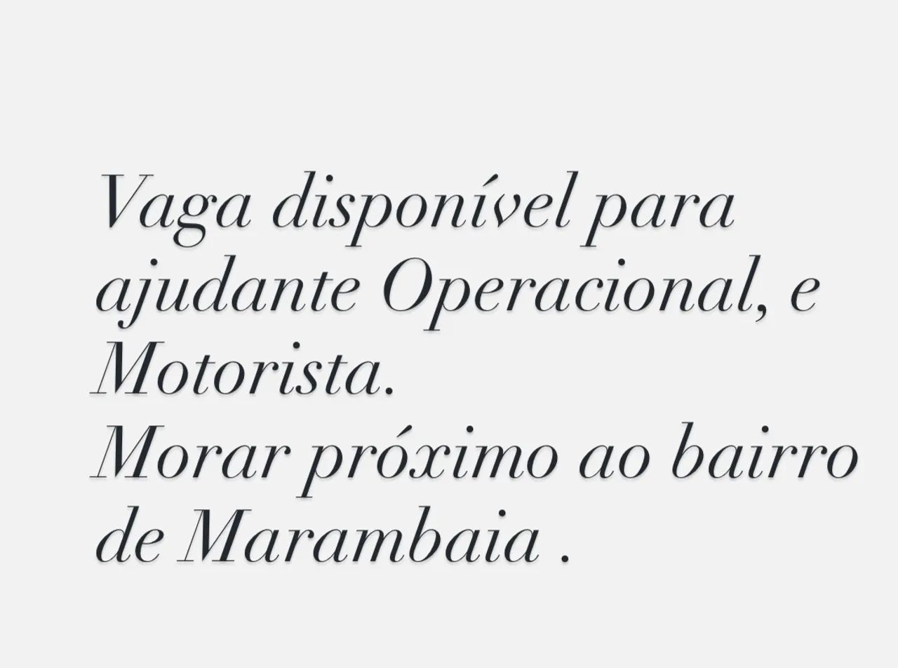 Vaga disponível 
