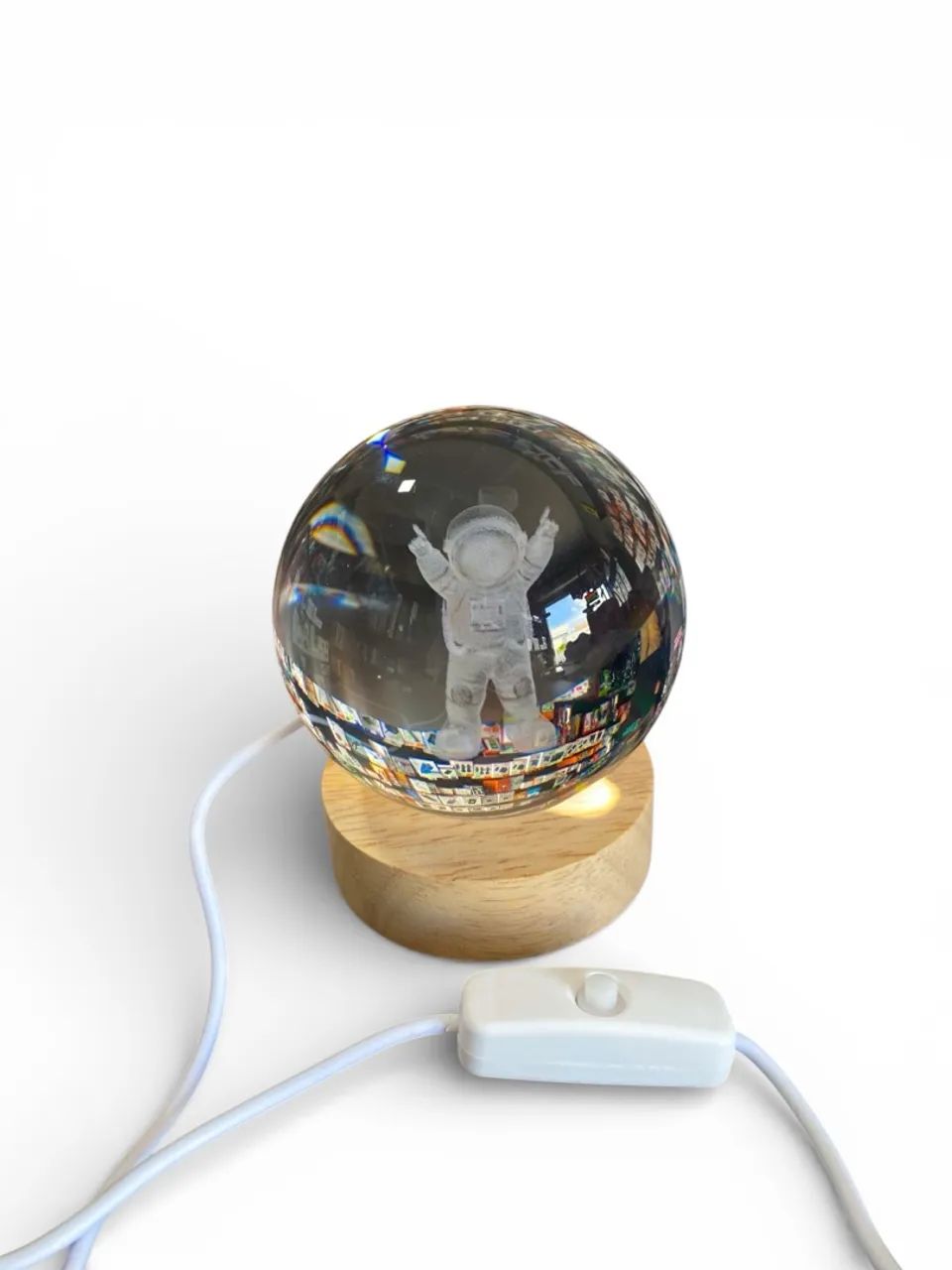 LUMINÁRIA BOLA DE CRISTAL 3D ÁTOMO  - Foto 3
