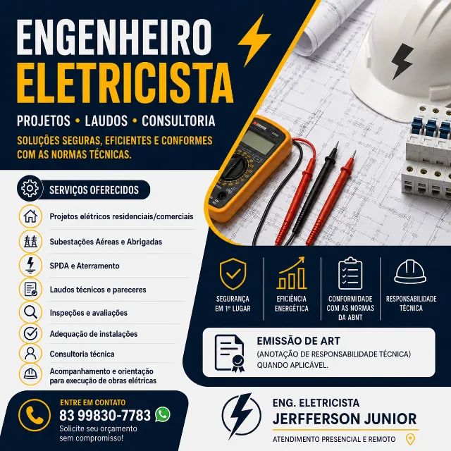 Engenheiro Eletricista | Projetos, Laudos Técnicos, SPDA e Subestações