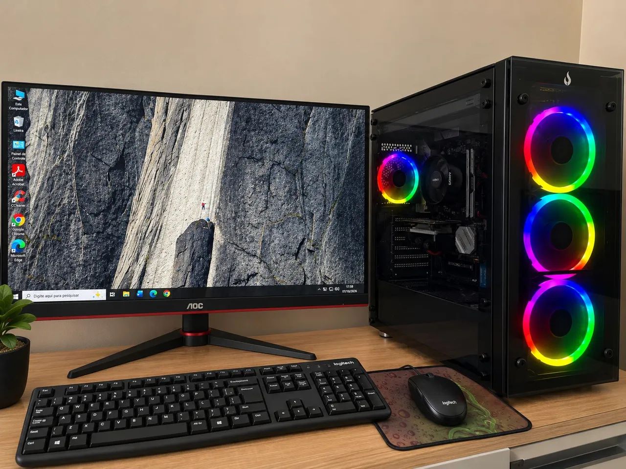 SETUP GAMER COMPLETO PC MONITOR E PERIFERICOS