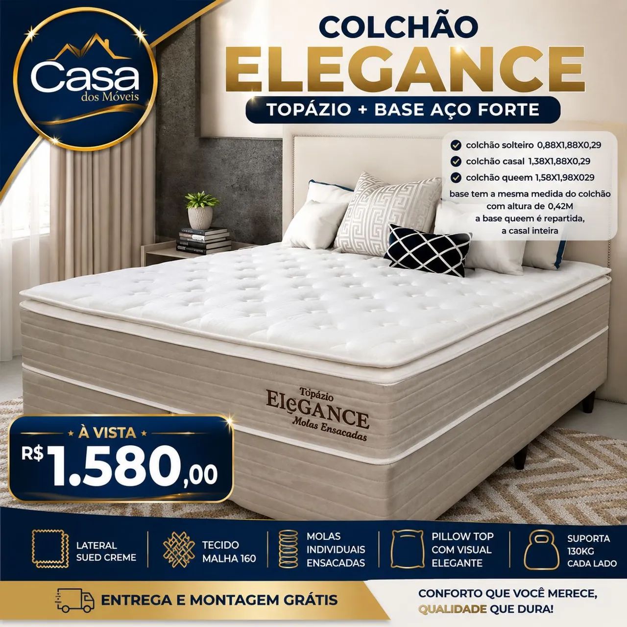Cama Casal Elegância 