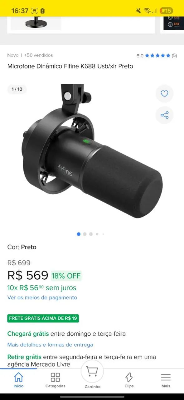 Microfone fifine K688  - Foto 2