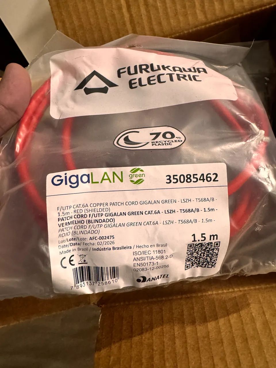 Patch Cord Cat6A Gigalan - Blindado - Furukawa