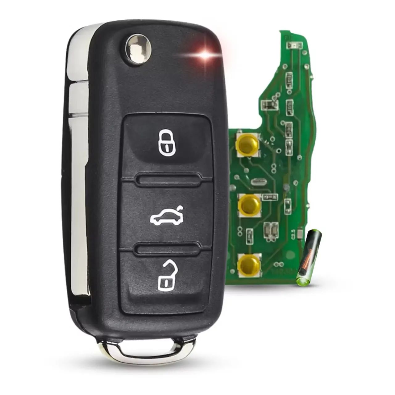 Chave Canivete Volkswagem G6 G7 Gol Jetta Fox Golf Completa + chip 