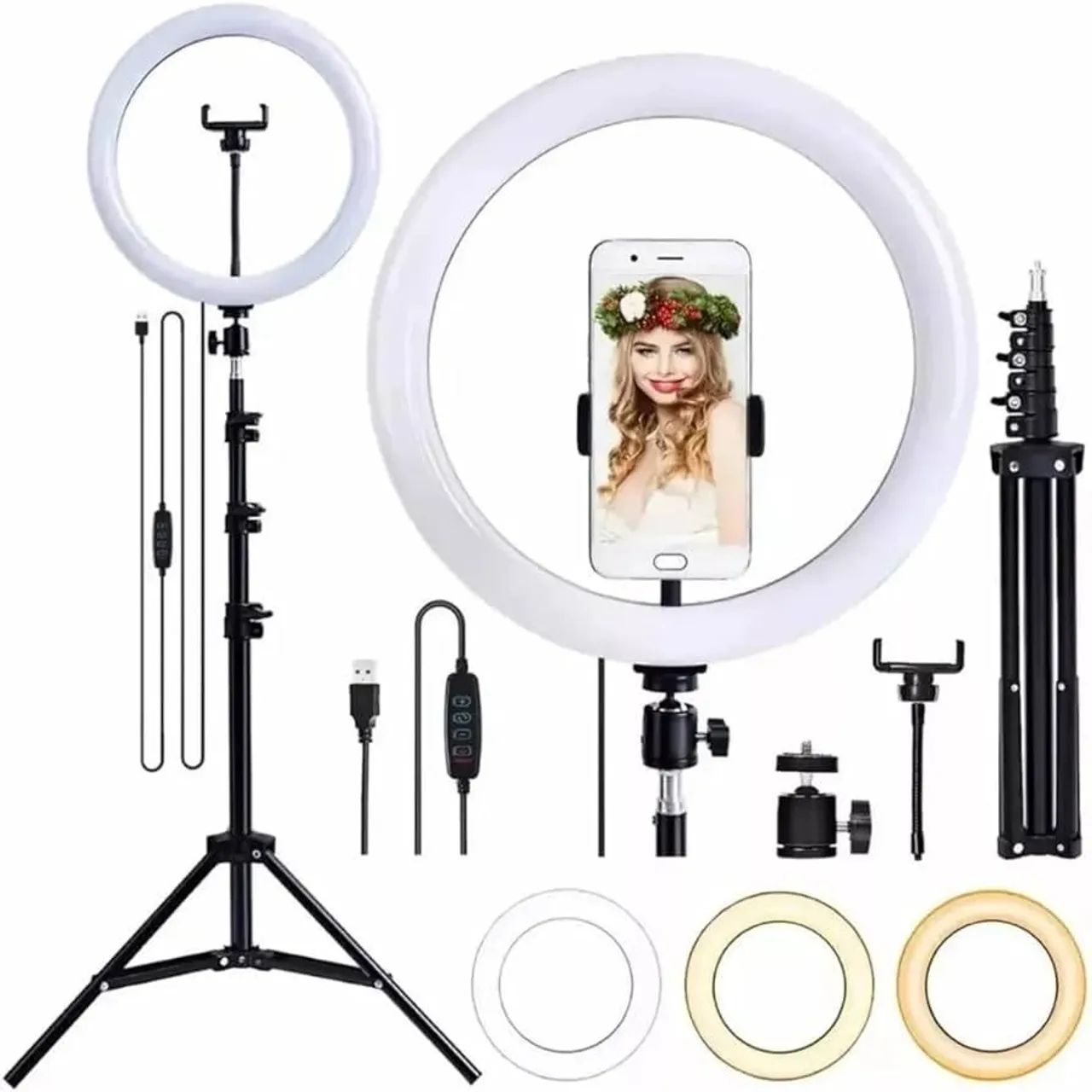 Ring Light 10 Polegadas 26cm Com Tripé 2,10m - Foto 6