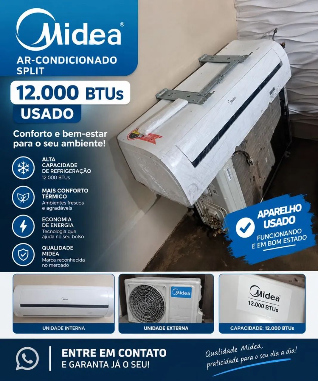 Ar condicionado Midea 12.000 BTUs  - Foto 2