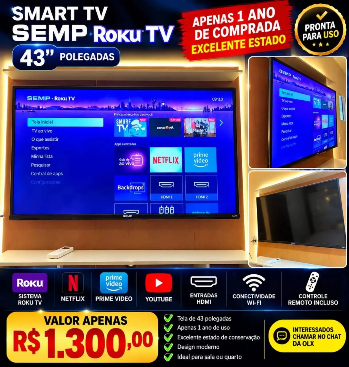 Tv smartv 43 polegadas 