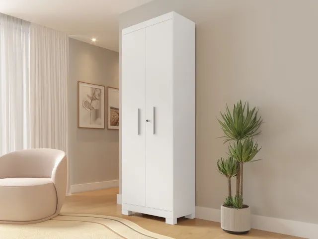 Armario Multiuso Íris 2 portas C/ Chave, 100% MDF - Praia Moveis  - Foto 3
