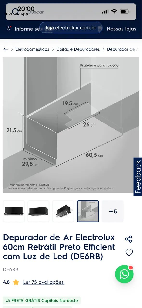 Coifa retrátil Eletrolux  - Foto 2