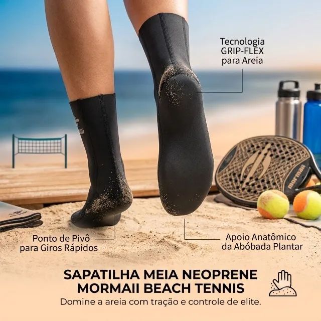 Sapatilha Meia Neoprene Mormaii Beach Tennis 3mm - Foto 2