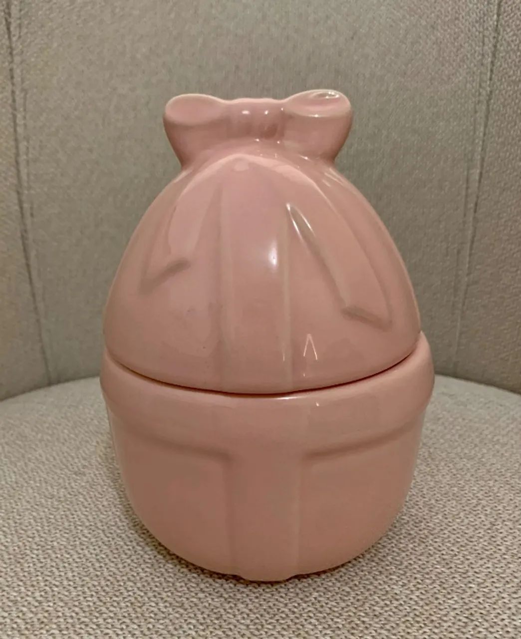 (NOVO!!!) Pote ovo de páscoa cerâmica / rosa claro (servir e decorar)
