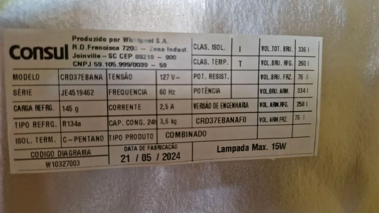 GELADEIRA DUPLEX CONSUL 336 LITROS - com NOTA FISCAL - Foto 3