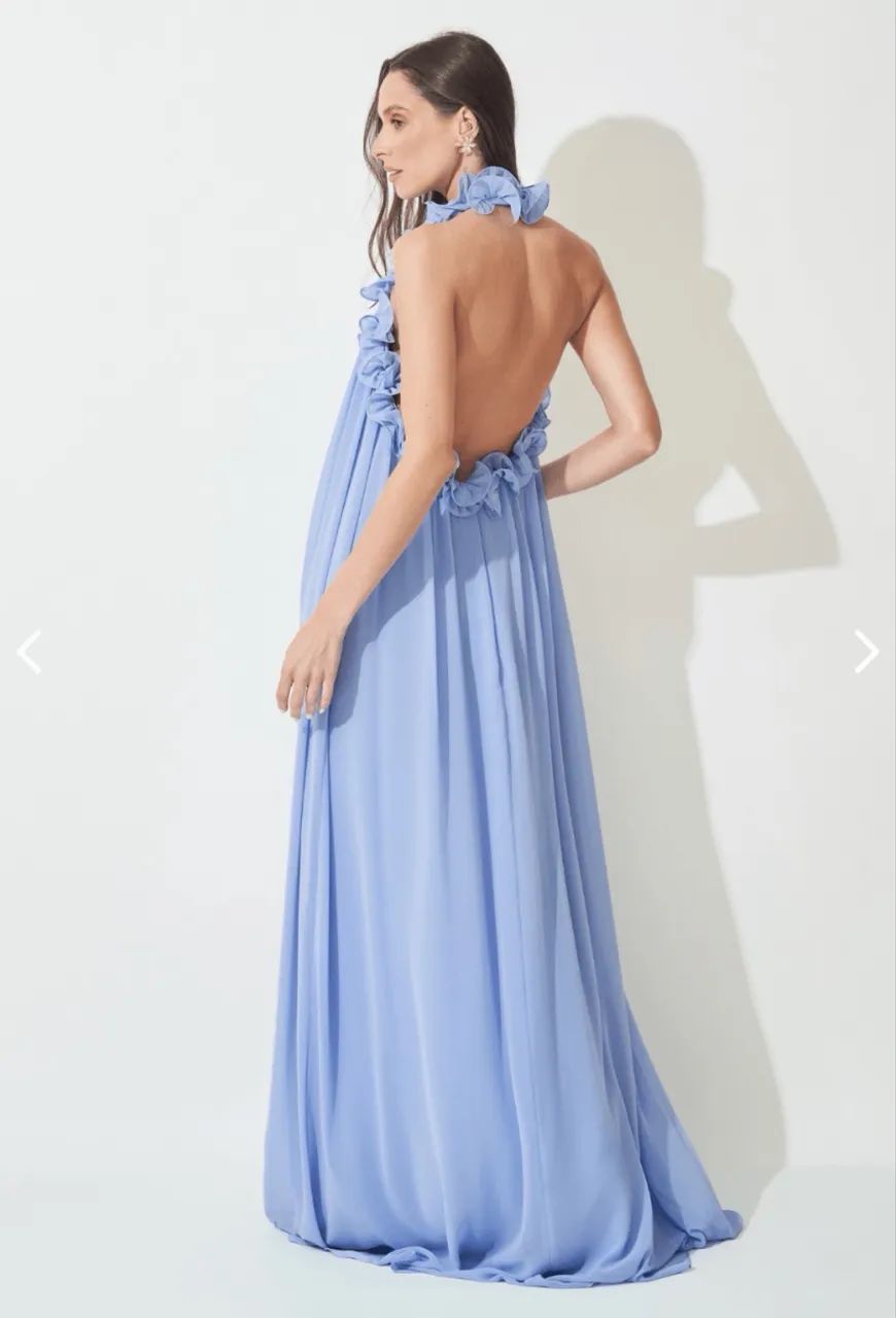 Vestido de festa azul Dolps - Foto 2
