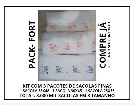 SACOLAS FINAS - KIT COM 3000 MIL SACOLAS - Foto 2