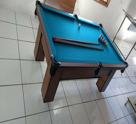 Mesa de Caçapa de Rede Cor Imbuia Tecido Azul Mod. KMXH3431 - Foto 3