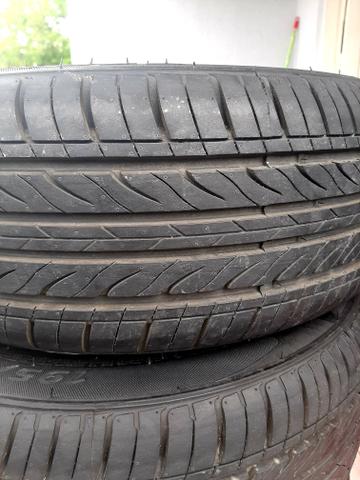 4 Pneus 195/55r15 e rodas de ferro da eco esporte - Foto 4