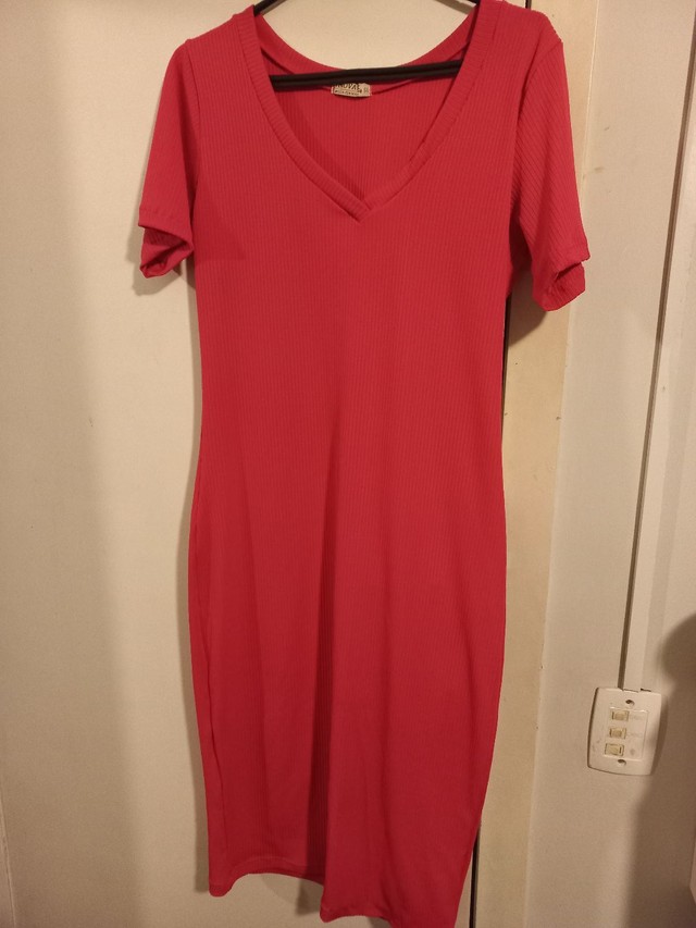 Vestido canelado rosa - Foto 3