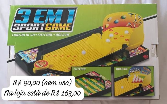 Jogo 3 em 1 Sport Game - Tiro ao Alvo - Futebol - Boliche