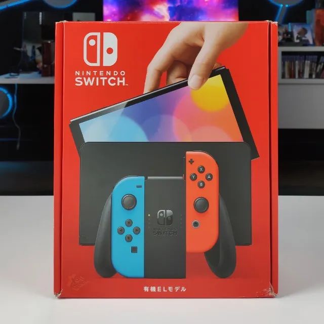 Console Nintendo Switch OLED - Azul e Vermelho Neon