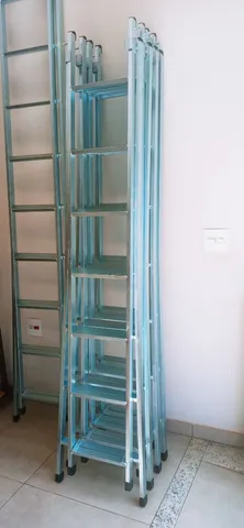 ESCADAS EXTENSIVA GALVANIZADA NOVAS 7 DEGRAUS