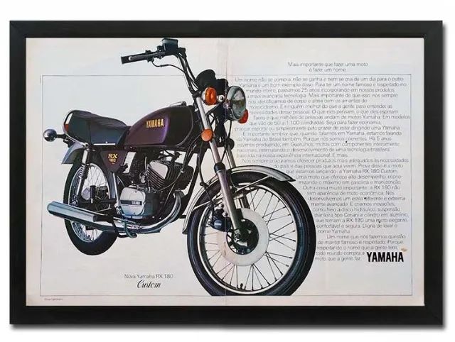 Yamaha RX 180 Custom ou Avant - Quadro decorativo com propaganda original de revista