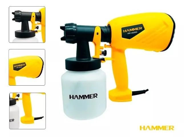 Pistola Pulverizadora de Pintura Hammer 400W Pp4000 Com Bico Tripla A�ção 220V - Foto 4