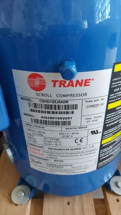 Compressor de ar condicionado trane 10TR R410 novo cx garantia!