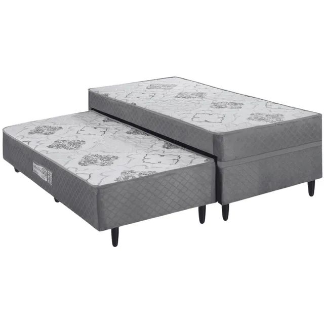 Cama Box Solteiro com Auxiliar Prestige D28 Molas Ensacadas tt32